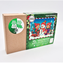 Wooden puzzle MILLIWOOD, Snowman, 30 pieces