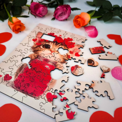 Wooden puzzle MILLIWOOD, kitty, 50 pieces