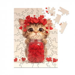Wooden puzzle MILLIWOOD, kitty, 50 pieces