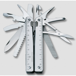Daugiafunkcinis įrankis VICTORINOX X, odiniame dėkle, sidabro sp.