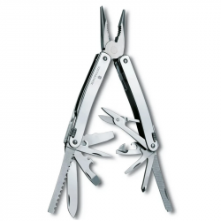 Daugiafunkcinis įrankis VICTORINOX SPIRIT X, odiniame dėkle, sidabro sp.
