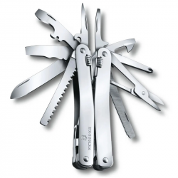 Daugiafunkcinis įrankis VICTORINOX SPIRIT X, odiniame dėkle, sidabro sp.