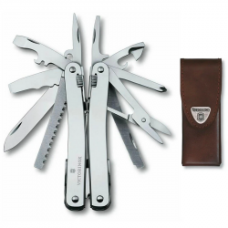 Multi-tool VICTORINOX SPIRIT X, in a leather case, silver color