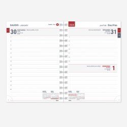 Business diary - calendar KANCLERIS SPIREX DAY 2026, 155x200mm, pink color
