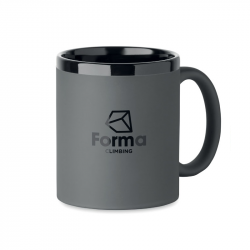 Ceramic mug with rubberized surface RUBY 300ml, suitable for engraving