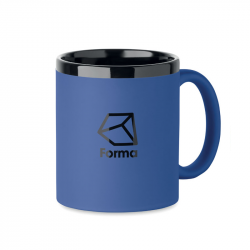 Ceramic mug with rubberized surface RUBY 300ml, suitable for engraving