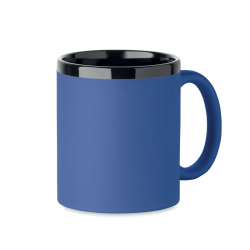 Ceramic mug with rubberized surface RUBY 300ml, suitable for engraving