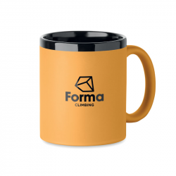 Ceramic mug with rubberized surface RUBY 300ml, suitable for engraving