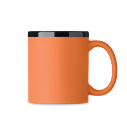 Ceramic mug with rubberized surface RUBY 300ml, suitable for engraving