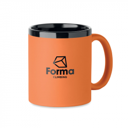 Ceramic mug with rubberized surface RUBY 300ml, suitable for engraving