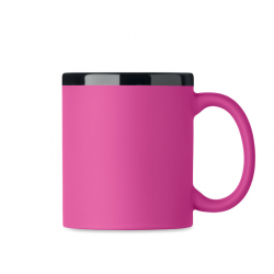 Ceramic mug with rubberized surface RUBY 300ml, suitable for engraving