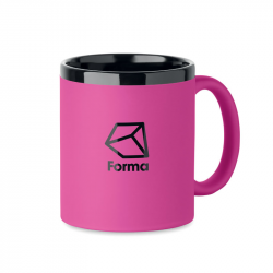 Ceramic mug with rubberized surface RUBY 300ml, suitable for engraving