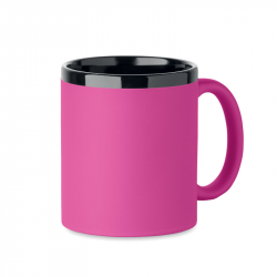 Ceramic mug with rubberized surface RUBY 300ml, suitable for engraving