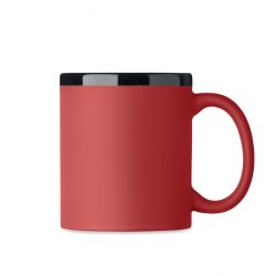 Ceramic mug with rubberized surface RUBY 300ml, suitable for engraving