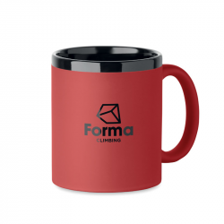 Keramikinis puodelis gumuotu paviršiumi RUBY 300ml, tinka graviravimui