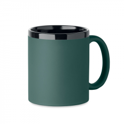 Ceramic mug with rubberized surface RUBY 300ml, suitable for engraving