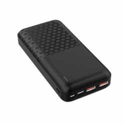 Išorinė baterija PLATINET Power Bank 20000mAh, juoda +1m krovimo laidas