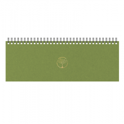 Horizontalus stalo kalendorius MEMO ECO CARDBOARD 2026m., šv. žalia sp.