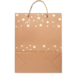 Kalėdinis dovanų maišelis SPARKLE, rudas su aukso sp. detalėm
