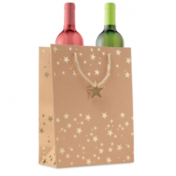 Kalėdinis dovanų maišelis SPARKLE, rudas su aukso sp. detalėm