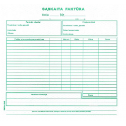 Sąskaita-faktūra 8", kopijuojanti, su lentele