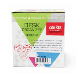 Desk organizer with 17 stationery items, HERMESS black