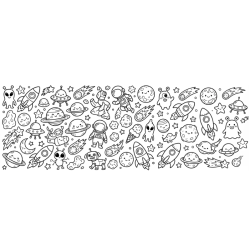 Educational coloring poster for children "Space"