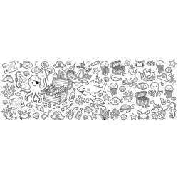 Educational coloring poster for children "Treasures"