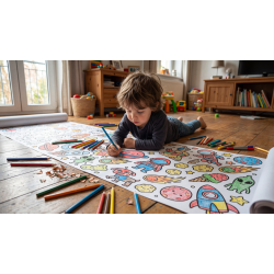 Educational coloring poster for children "Space"