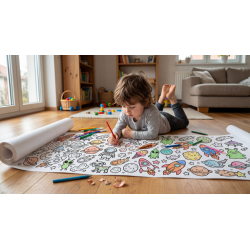 Educational coloring poster for children "Space"