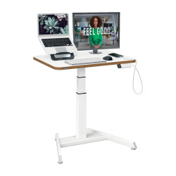 Compact adjustable electric desk LEITZ ERGO 80x60, white