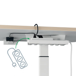 Kompaktiškas reguliuojamas elektrinis stalas LEITZ ERGO 80x60, baltas