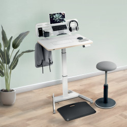 Compact adjustable electric desk LEITZ ERGO 80x60, white