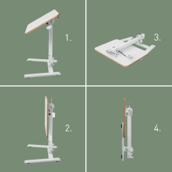 Kompaktiškas reguliuojamas stalas LEITZ ERGO  80x60, baltas