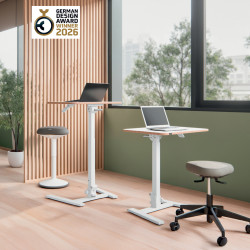 Compact adjustable desk LEITZ ERGO 80x60, white