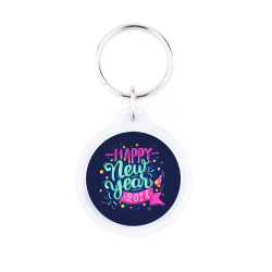 Acrylic double-sided keyring 33mm, round