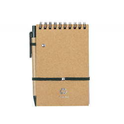 Notebook with pen ECOCARD, green color, COOL