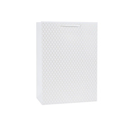 Gift bag T5LUX, 23x32x11cm, white with gold details, pack of 10