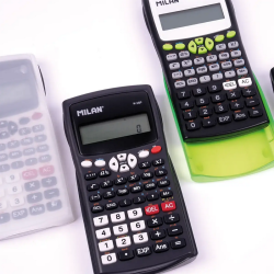 Scientific calculator MILAN M240 neon green with protective case