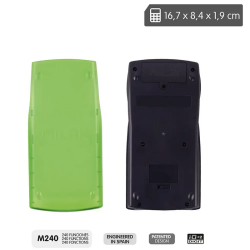 Scientific calculator MILAN M240 neon green with protective case