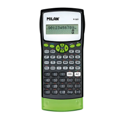 Scientific calculator MILAN M240 neon green with protective case