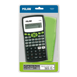 Scientific calculator MILAN M240 neon green with protective case