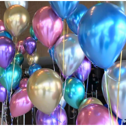 Metallic balloons FIORELLO, 50 pcs, blue color