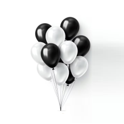 Metallic balloons FIORELLO, 50 pcs, white color