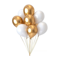 Metallic balloons FIORELLO, 50 pcs, white color