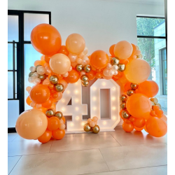 Balionai metalizuoti FIORELLO 50 vnt. oranžinės sp.