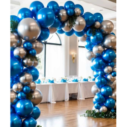 Balloon metallized silver color 30 cm