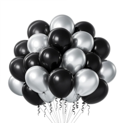 Balloon metallized silver color 30 cm