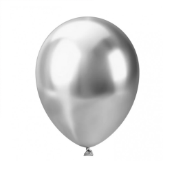 Balloon metallized silver color 30 cm