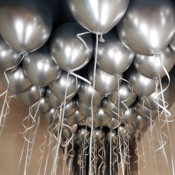 Balloon metallized silver color 30 cm